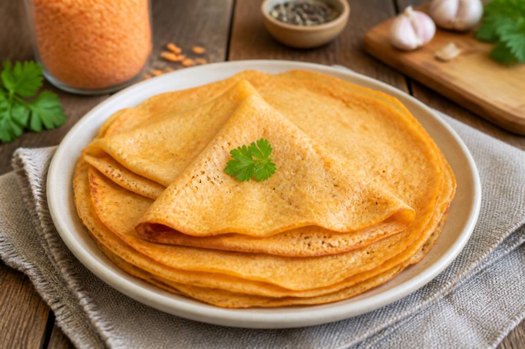Crêpes aux lentilles corail : recette facile et originale Crêpes aux lentilles corail : recette facile et originale